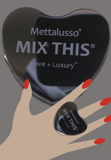 Mettalusso MIX THIS Makeup Ring Mix Tray for Foundation Primer Skincare Finger Mixing Tray with high quality spatula Adjustable