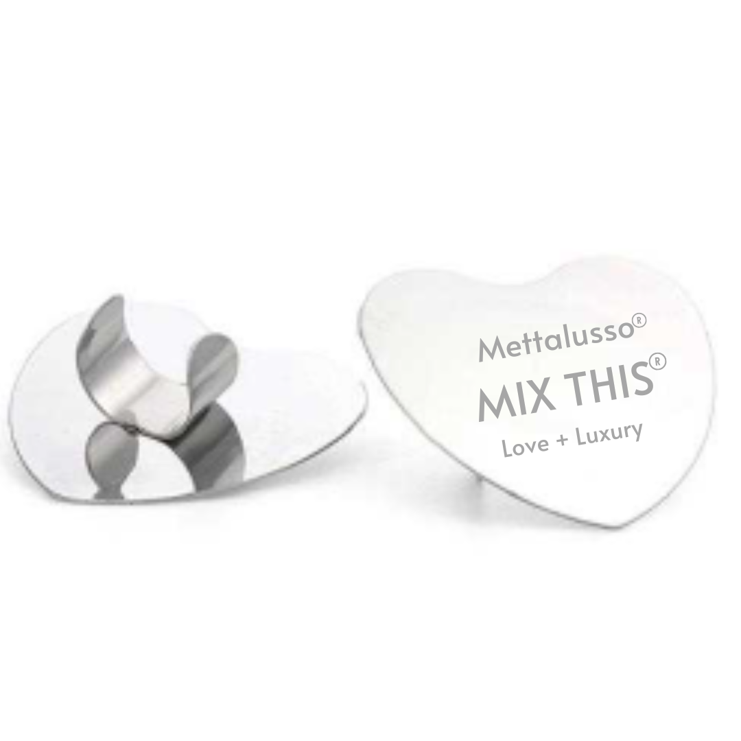 Mettalusso MIX THIS Makeup Ring Mix Tray for Foundation Primer Skincare Finger Mixing Tray with high quality spatula Adjustable