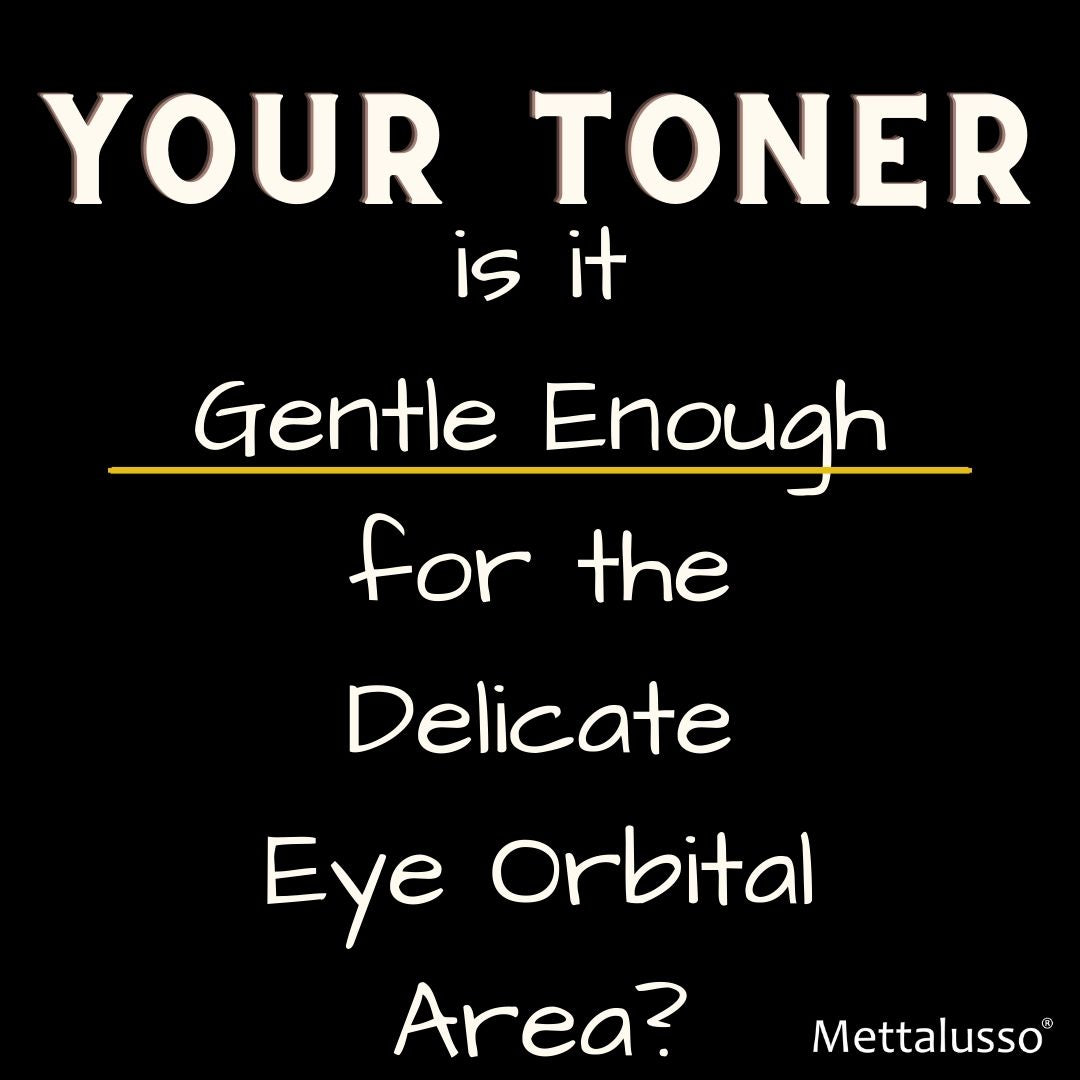 Is Your Toner Gentle Enough for The EYE Orbital Area? If no get MAY SPRAY Vegan Toner that functions as skincare by Mettalusso