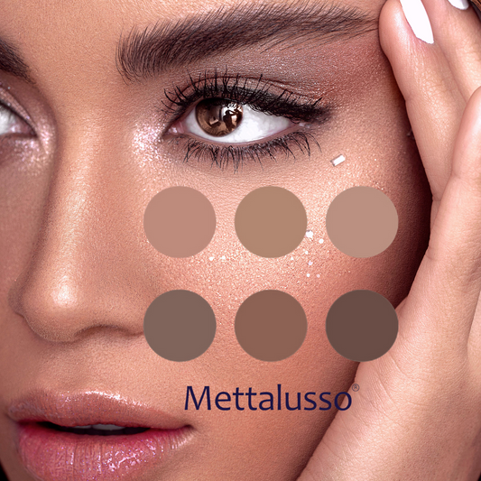 Mettalusso Eyeshadow and Contour Palette are formulated for safety for both the eyes and face