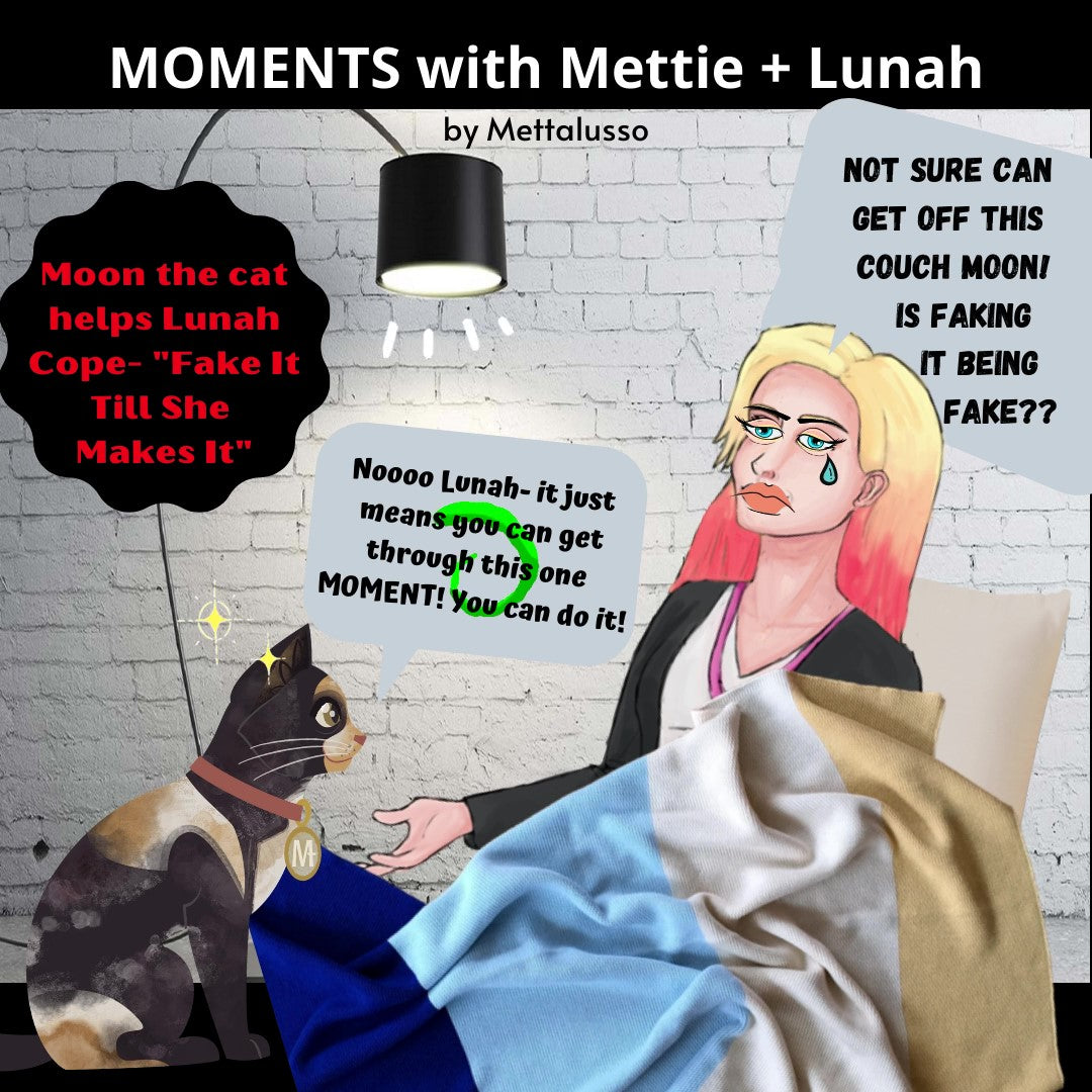 Mettalusso Original Entertainment Mettie and Lunah's Forever Journey Lunah Stuck on Her Couch