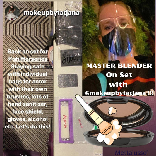 Mettalusso on movie set with Professional Makeup Artist @makeupbytatjana