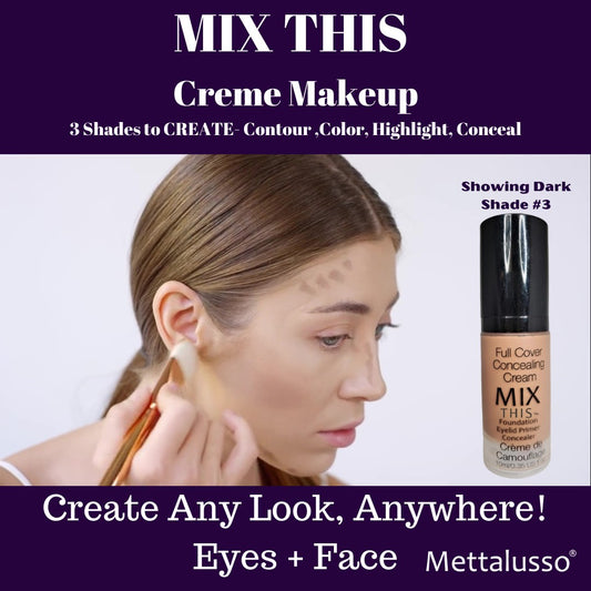 MIX THIS Creme makeup by Mettalusso is 3 shades of makeup artistry to create the look you want