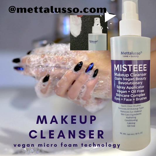 Mettalusso Vegan Makeup Cleanser Oil free Misteee is for Face Eyes and Brushes