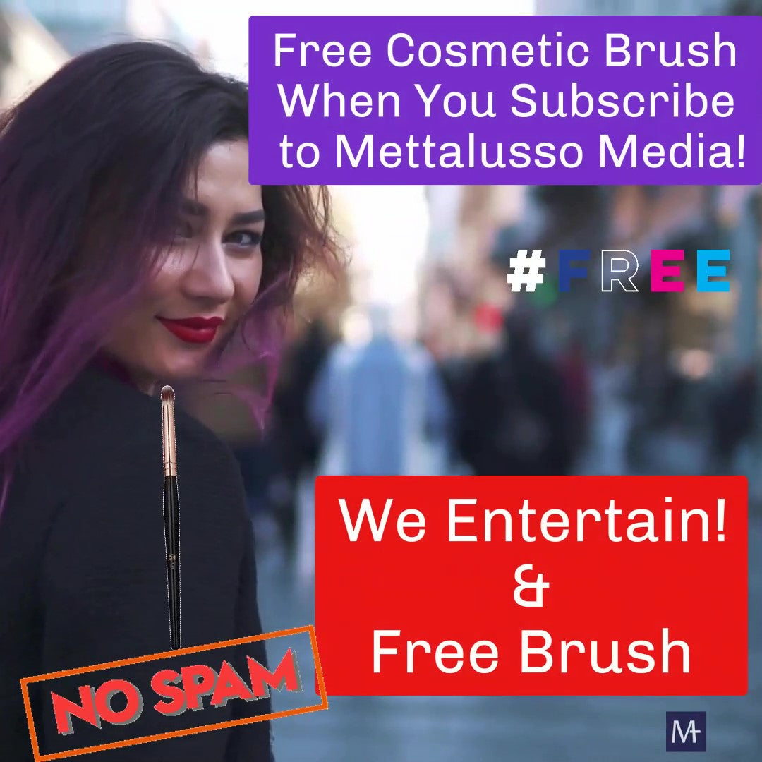 Free Cosmetic Brush- Subscribe to Our Fun Newsletter. Mettalusso Has Fun!