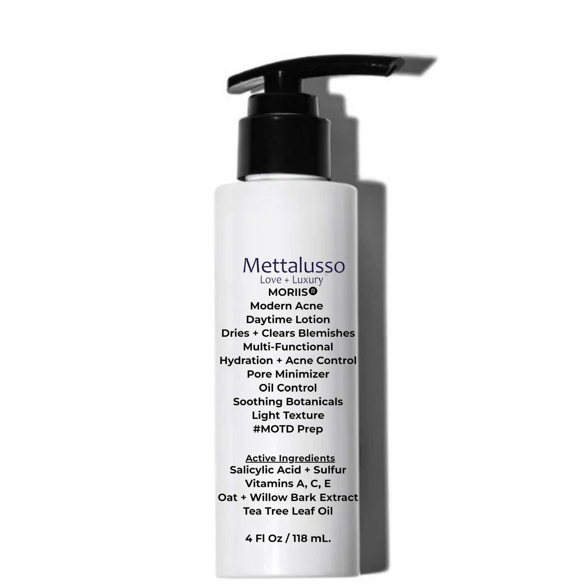 Mettalusso MORIIS vegan OTC acne fighting and anti-aging skincare spot treat or apply all over