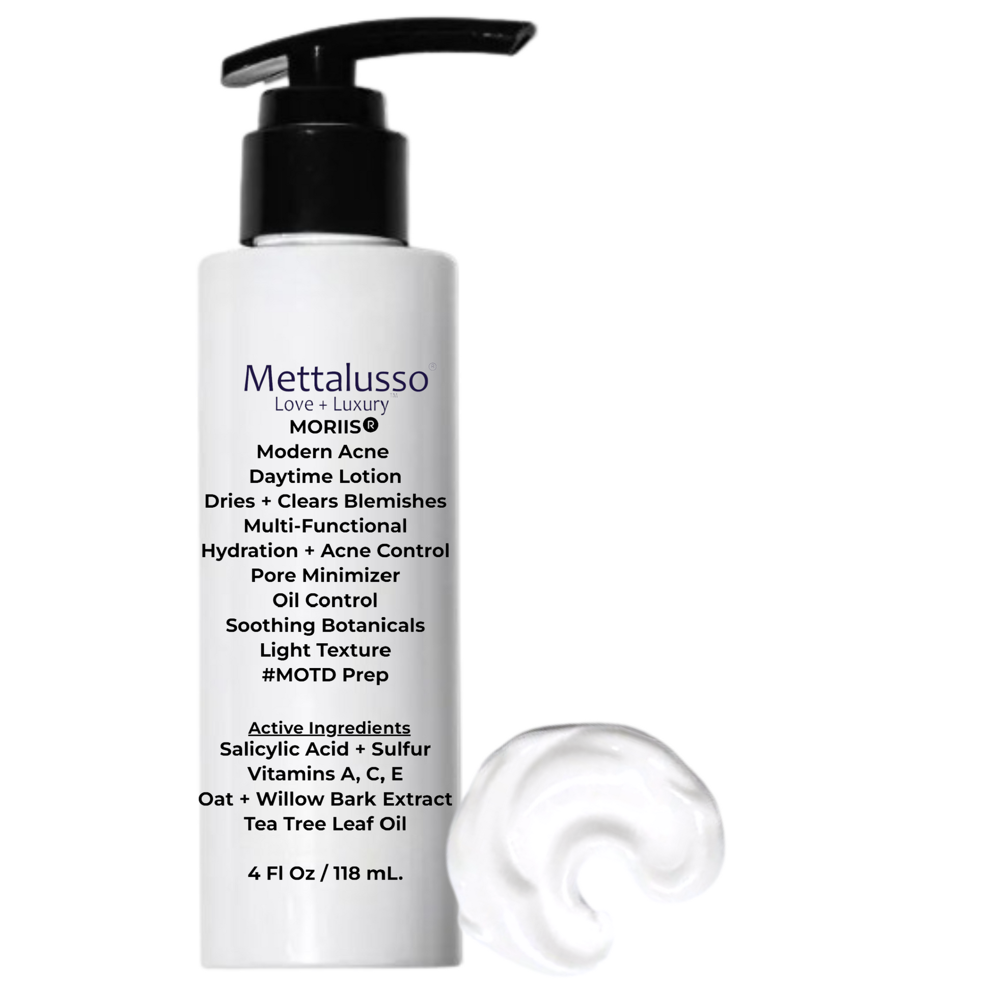Mettalusso MORIIS vegan OTC acne fighting and anti-aging skincare spot treat or apply all over