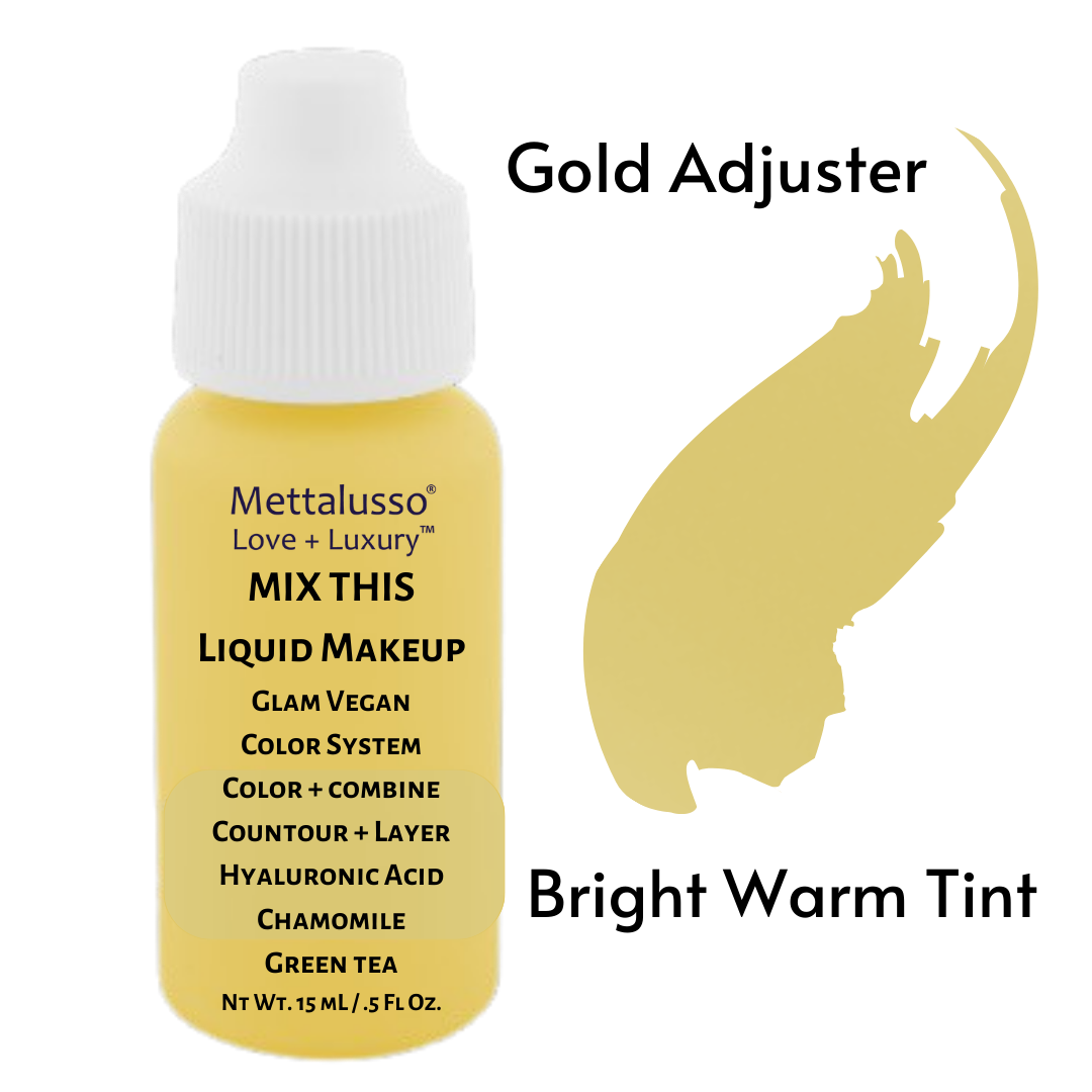 Mettalusso MIX THIS vegan liquid makeup drop yellow gold tint adjuster