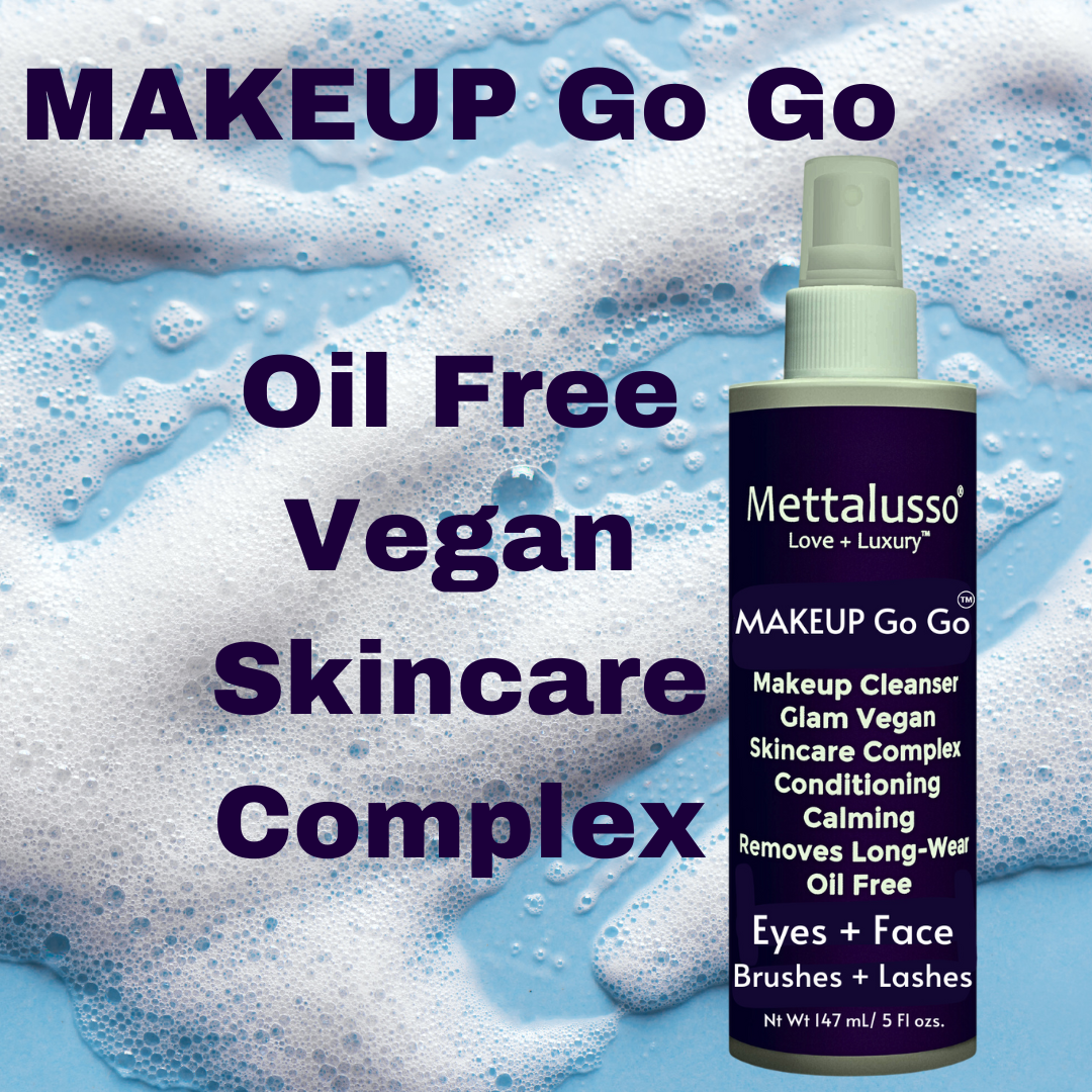 Mettalusso Makeu p Go Go vegan Cleanser is oil free and has a soothing and conditioning skincare complex formula