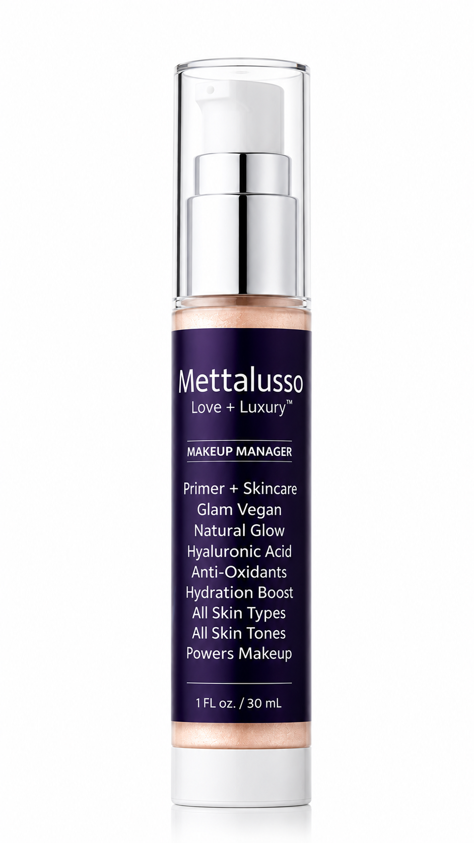 Mettalusso Makeup Manager Illuminating Vegan Primer and Skincare 