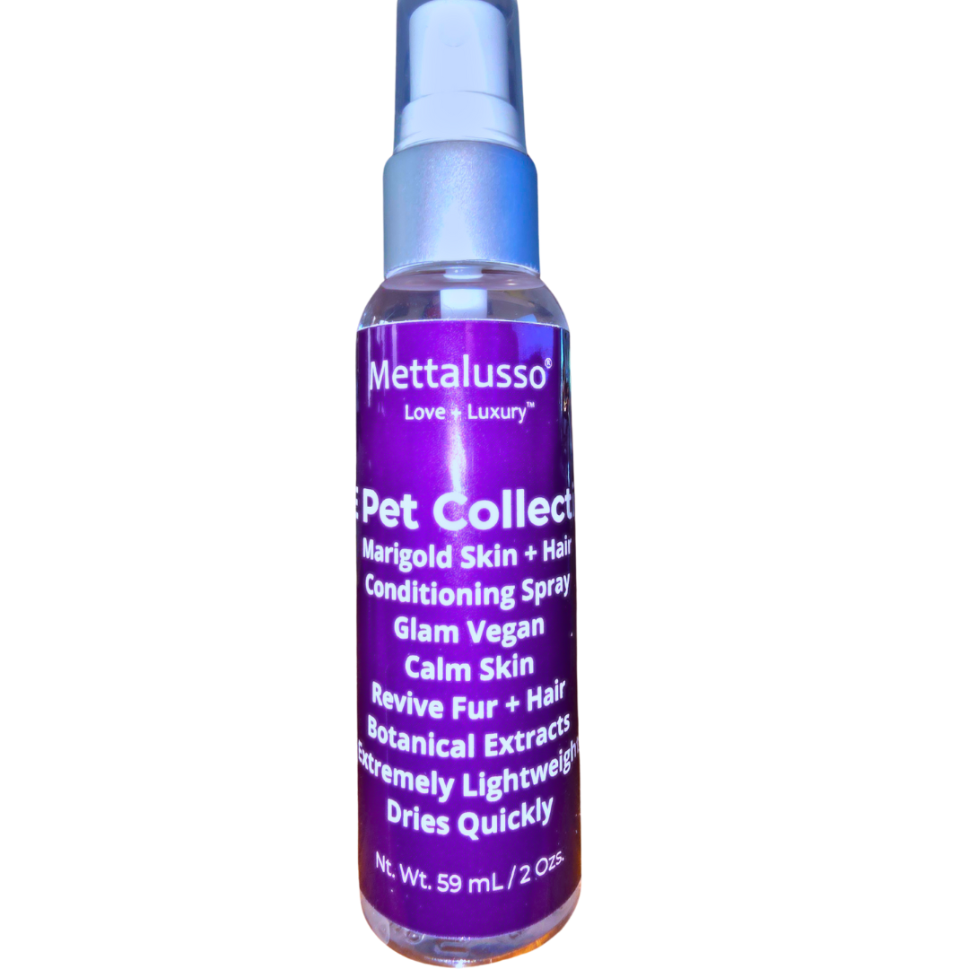 Mettalusso MORE Marigold Pet Grooming Spray Conditions Fur Skin Ears and Paws