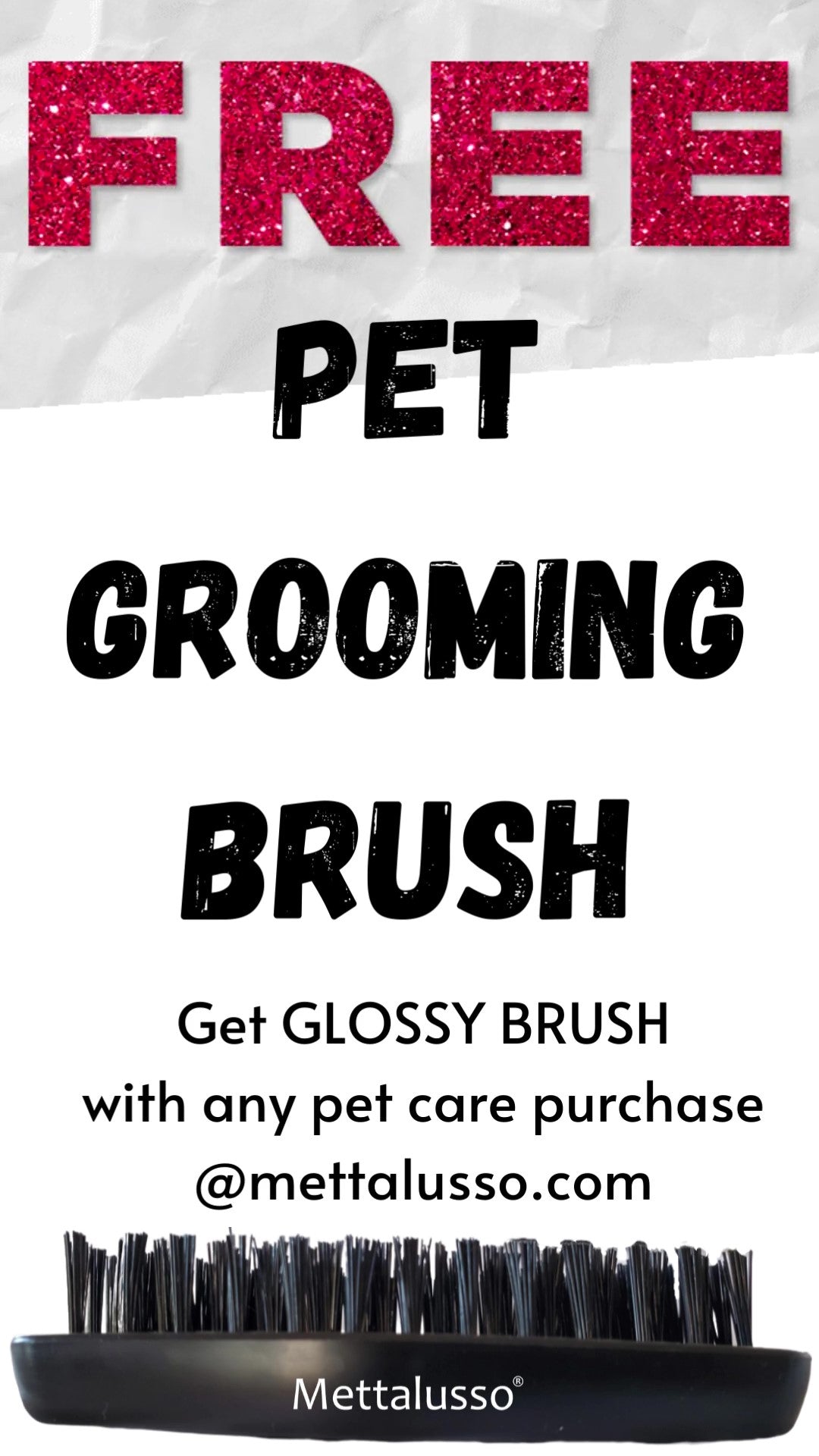 Mettalusso Glossy Brush Free Now With Any Purchase of Pet Grooming Products