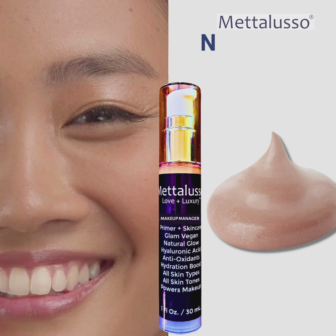 Mettalusso vegan multi functional illuminating makeup primer and hydrating tinted moisturizer