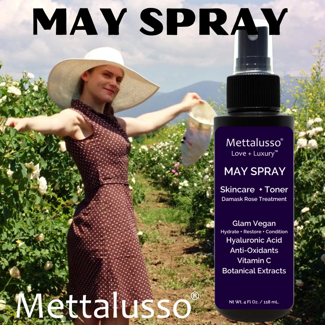 Mettalusso MAY SPRAY Vegan Glam Rose and Hyaluronic Acid Skin Treatment