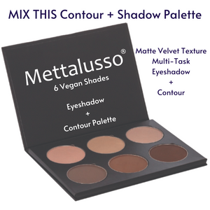 Mettalusso Vegan 6 shade Contour and Eyeshadow MIX THIS Palette