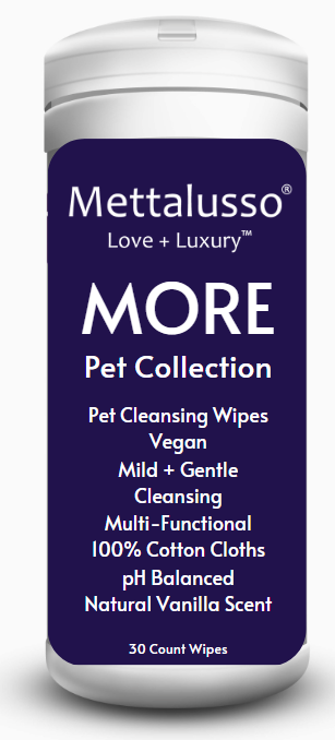 Mettalusso MORE pet Collection Vegan Cotton Cleansing Wipes for Pets