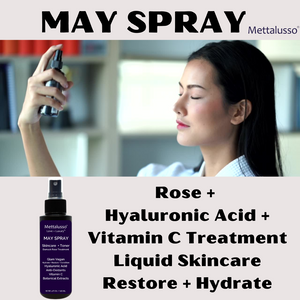 Mettalusso MAY SPRAY Vegan Glam Rose and Hyaluronic Acid Skin Treatment